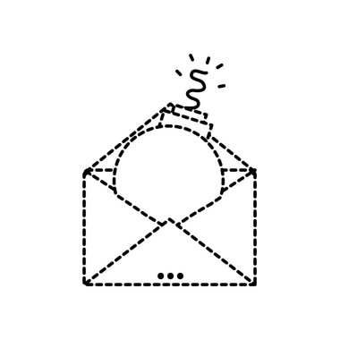 şekil e-posta iletisi bilgileri vektör çizim içinde bomba virüs ile noktalı