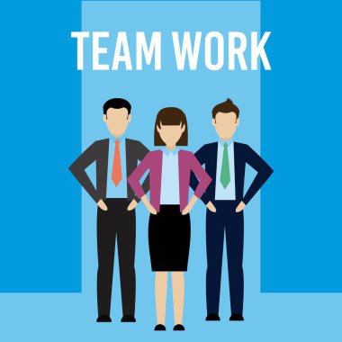 İş takım çalışması çizgi film illüstrasyon grafik tasarım vektör