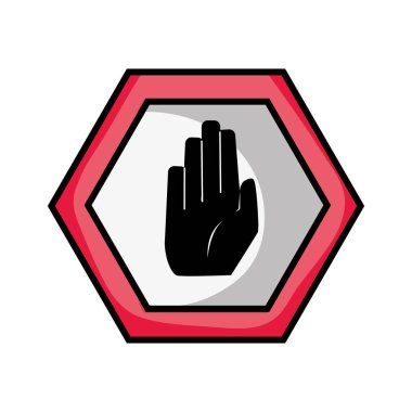 Dur işareti vektör çizim ile metal bildirimler uyarı