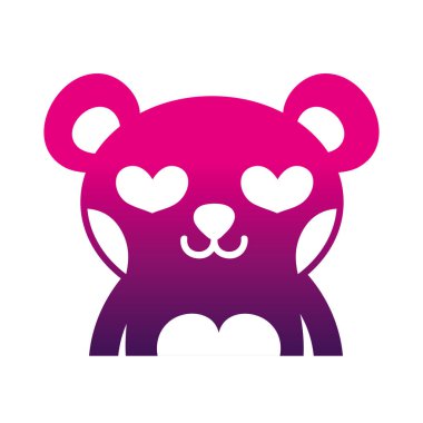 siluet ayı sevimli vahşi hayvan vektör çizim âşık