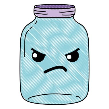 rendelenmiş kızgın mason cam kawaii karikatür vektör çizim