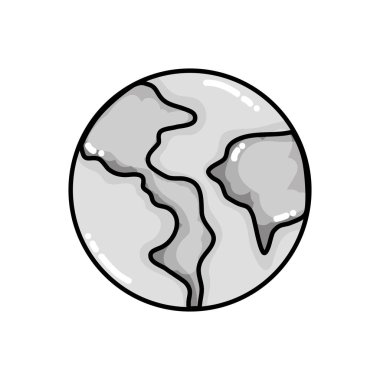 gri tonlamalı dünya gezegen kıta Coğrafya ve okyanus vektör çizim ile