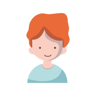 Avatar çocuk t-shirt ve saç modeli tasarım vektör çizim ile