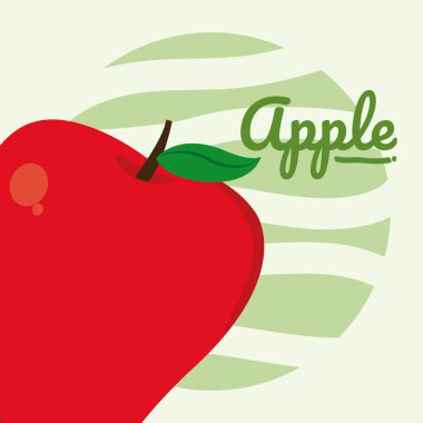 Elma meyve karikatür vektör çizim grafik tasarım