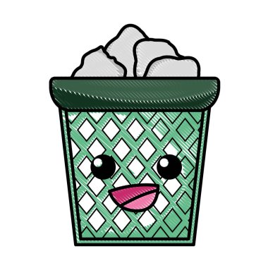 rendelenmiş mutlu kağıtları kawaii karikatür vektör çizim olabilir