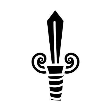 video oyunu savaş vektör çizim için kontur çelik kılıç silah