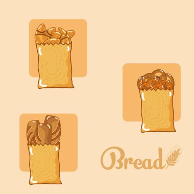 ekmek renkli simgeler vektör çizim grafik tasarım