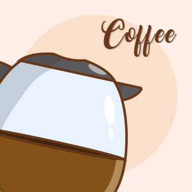 Kahve cam çaydanlık vektör çizim grafik tasarım