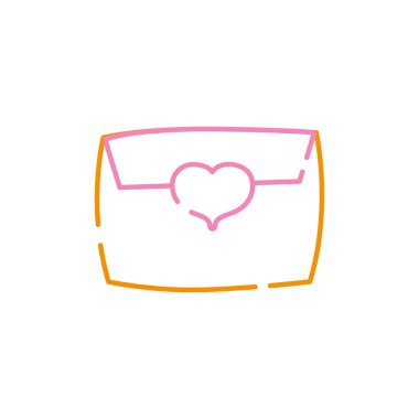 renkli çizgi seviyorum e-posta metin mektup stil vektör çizim