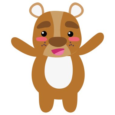 renkli sevimli ve neşeli ayı vahşi hayvan vektör çizim