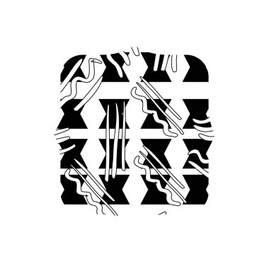 geometrik memphis tarzı arka plan vektör çizim ile kontur quadrate