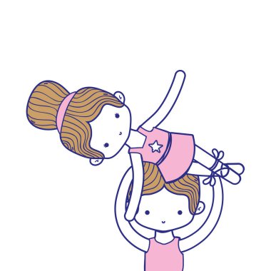 renkli çift performans uygulama bale dans illüstrasyon vektör