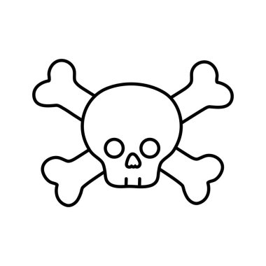 satır darger kafatası kemikleri ölüm sembolü vektör çizim için