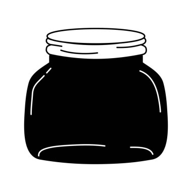 siluet küçük ve geniş mason cam koru vektör çizim