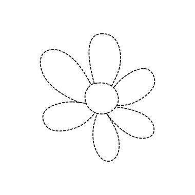 noktalı şekli güzel ile şirin yaprakları tasarım vektör çizim çiçek