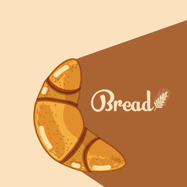 Lahodné Čerstvé Pekárna Croissant Nad Hnědým Pozadím Vektorové Ilustrace Grafický — Stockový vektor