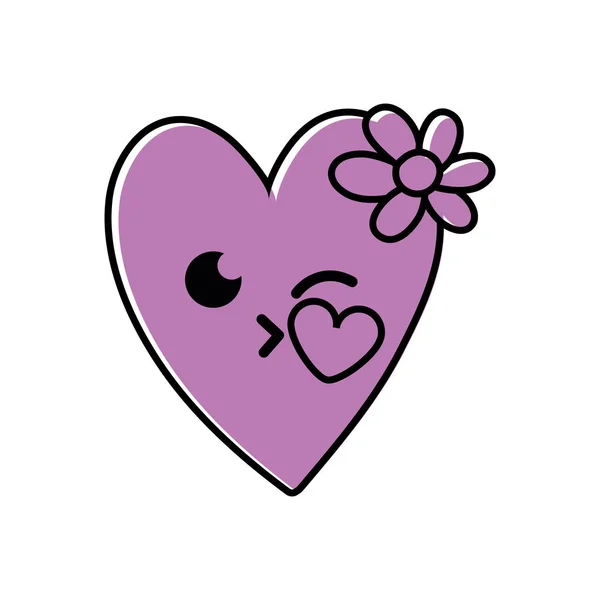 Couleur Ligne Drole Coeur Avec Des Fleurs Kawaii Dessin Anime Image Vectorielle Par Stockgiu C Illustration Couleur Ligne Drole Coeur Avec Des Fleurs Kawaii Dessin Anime Image Vectorielle Par Stockgiu C Illustration