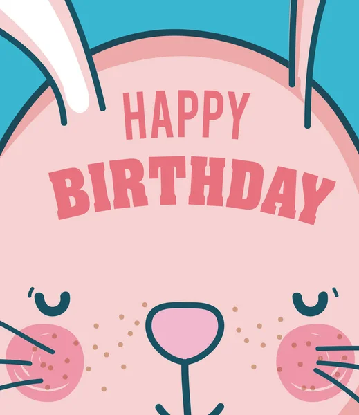 Happy Birthday You Bunny Cartoon Vector Illustration Graphic Design — Stock Vector