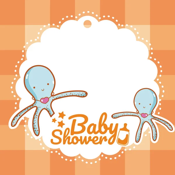 Bebê Chuveiro Convite Cartão Vetor Ilustração Gráfico Design — Vetor de Stock