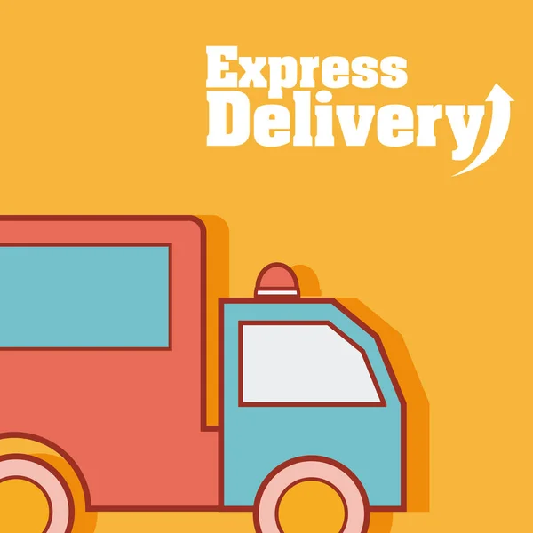 Express Entrega Rápida Camión Vector Ilustración Diseño Gráfico — Vector de stock