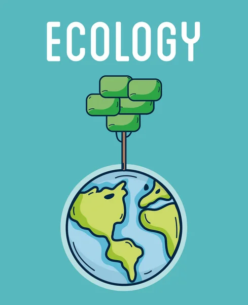 Ekologia Zielone Rośliny Projekt Graficzny Ilustracja Wektor Koncepcja Świata — Wektor stockowy