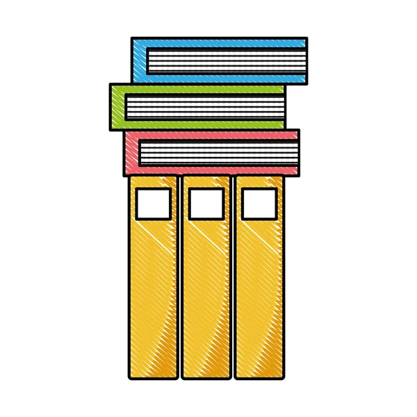 Reszelt Oktatási Könyvek Objektum Tanulni Tanulni Vektoros Illusztráció — Stock Vector