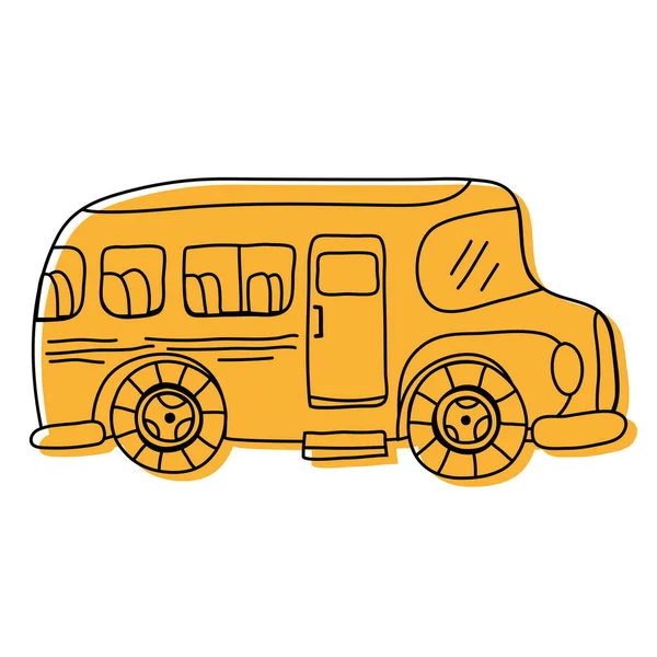 Színes Jármű Iskolabusz Oktatás Szállítás Vektoros Illusztráció — Stock Vector