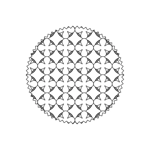 Line Cirkel Med Grafiskt Mönster Bakgrund Stil Vektorillustration — Stock vektor