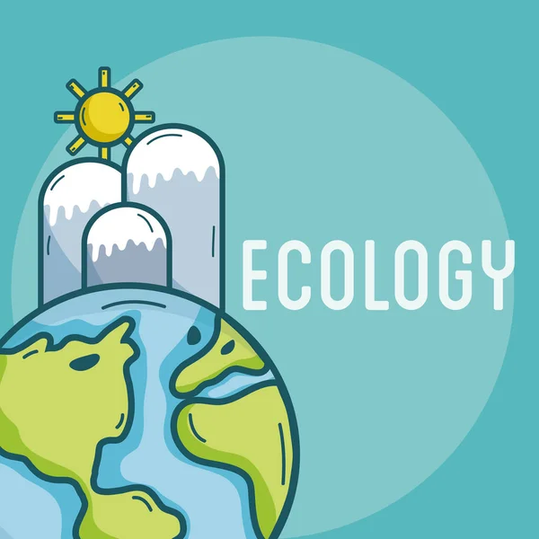 Ekologia Przyroda Góry Świecie Projekt Graficzny Ilustracja Wektora — Wektor stockowy