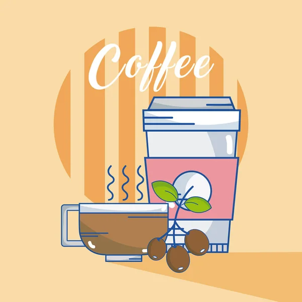 豆ベクトル イラスト グラフィック デザインのコーヒー カップ — ストックベクタ