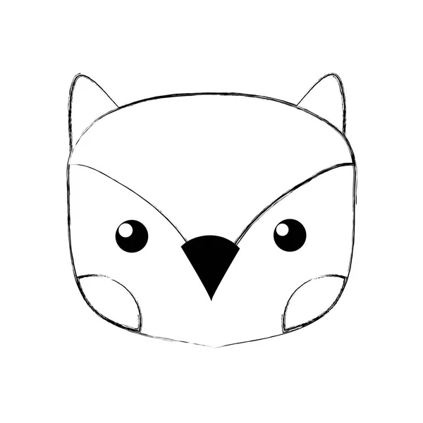 粗野可爱的猫头鹰头野生动物向量例证 — 图库矢量图片