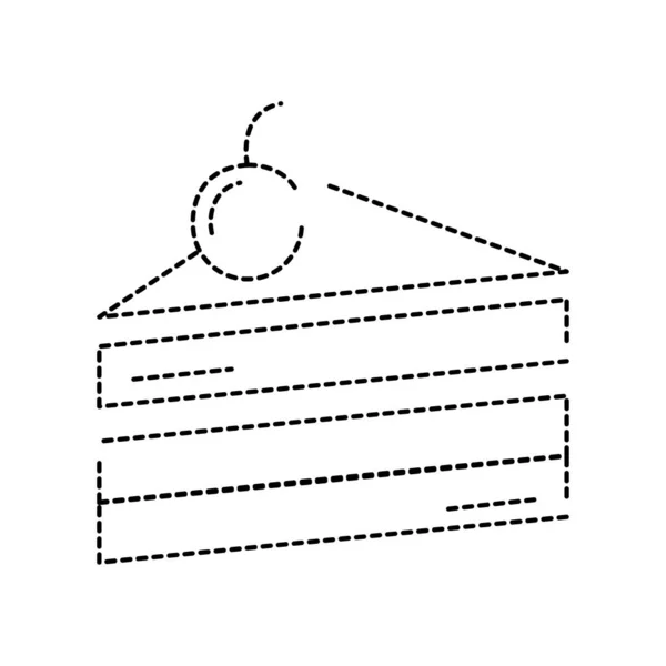 Forma Punteggiata Dolce Torta Con Ciliegia Vettoriale Illustrazione — Vettoriale Stock