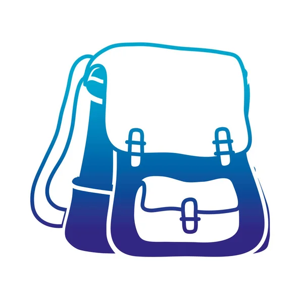 Silhouette School Backpack Education Object Design Vector Illustration — Stock Vector
