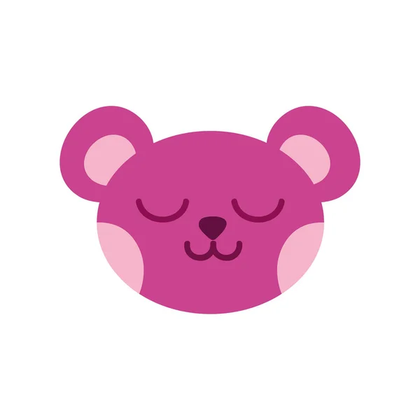 Colorido Dormir Urso Cabeça Bonito Animal Vetor Ilustração — Vetor de Stock