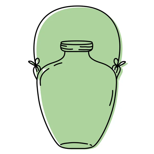 彩色中间马森罐与线手柄设计向量例证 — 图库矢量图片