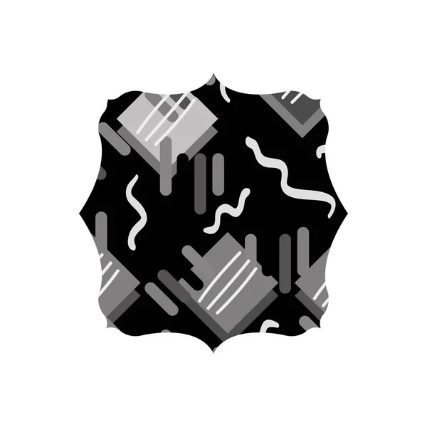 Szürkeárnyalatos Tér Grafikus Memphis Geometriai Háttér Vektor Illusztráció — Stock Vector