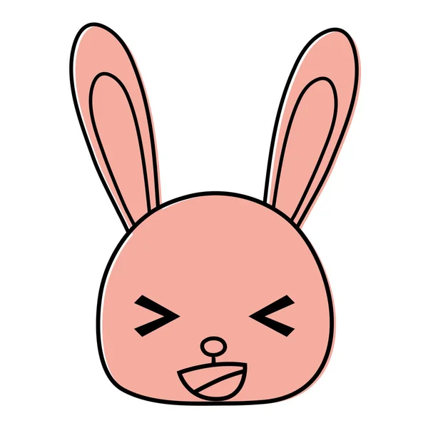 Couleur Heureux Tête Lapin Animal Sauvage Vecteur Illustration — Image vectorielle