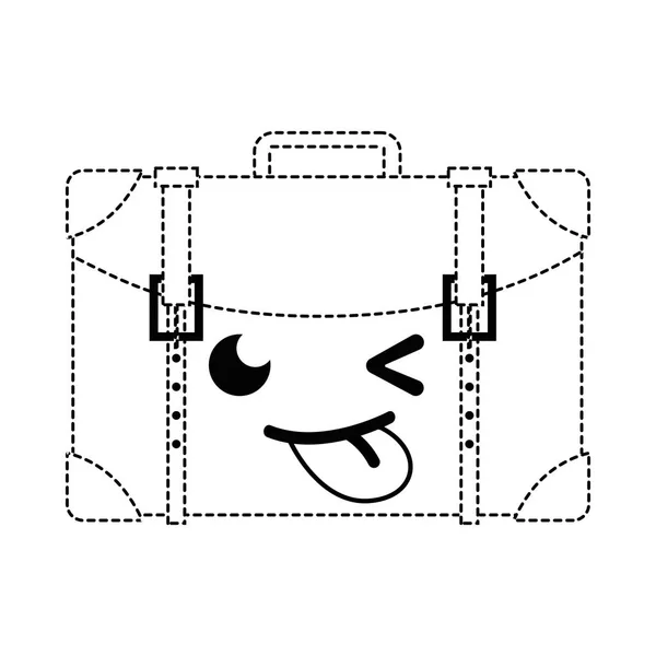 Forme Pointillée Drôle Voyage Sac Dos Kawaii Dessin Animé Vectoriel — Image vectorielle