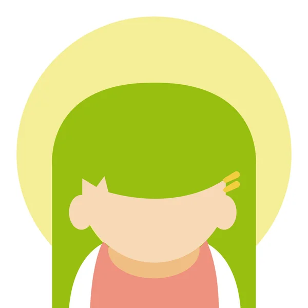 Linda Chica Avatar Dibujos Animados Vector Ilustración Diseño Gráfico — Vector de stock