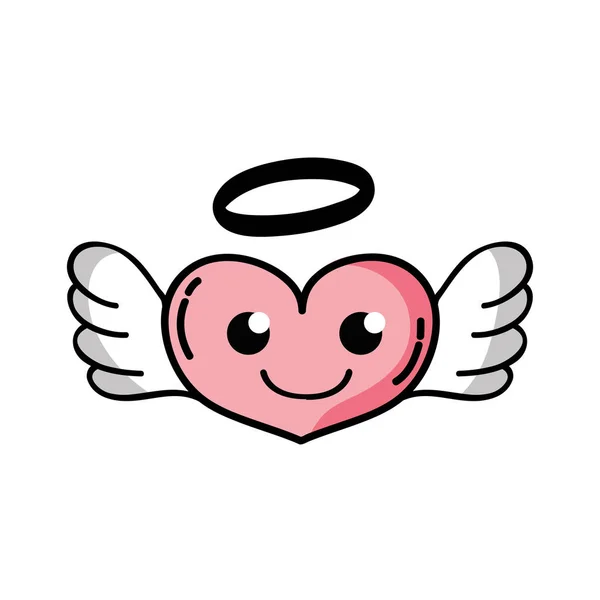 微笑心脏天使卡瓦伊动画片向量例证 — 图库矢量图片