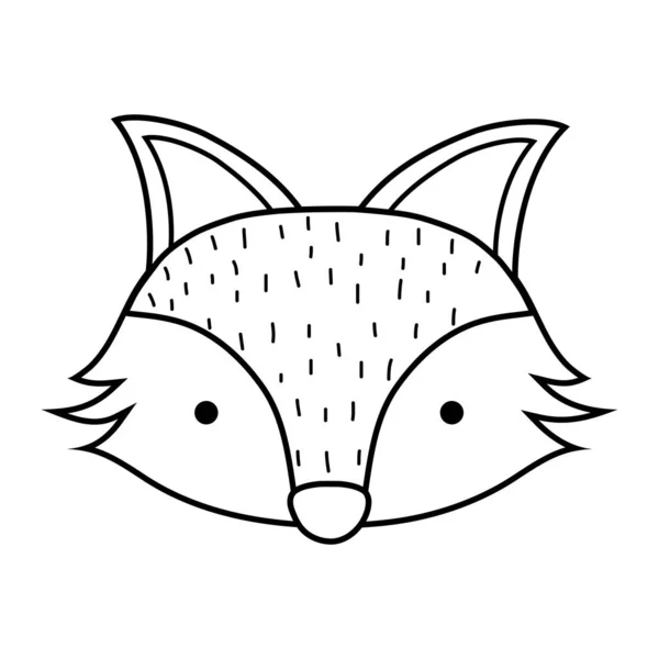 Silhouette Cute Fox Head Wild Animal Vector Illustration — Stock Vector