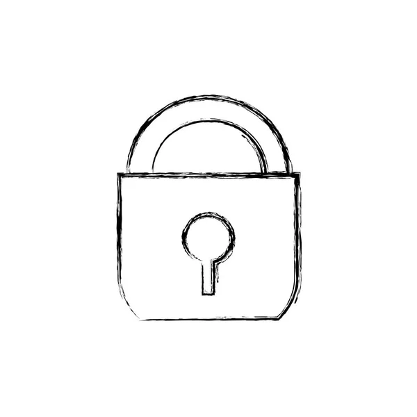 Cadenas Système Sécurité Thème Avertissement Conception Isolée Illustration Vectorielle — Image vectorielle