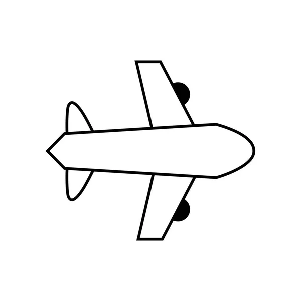 Contour Flygplan Flyg Transport Stil Att Resa Vektorillustration — Stock vektor