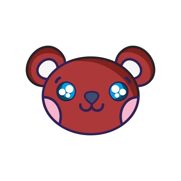 Szczęśliwy Niedźwiedzia Głowa Ilustracja Wektor Zwierzę Ładny — Wektor stockowy