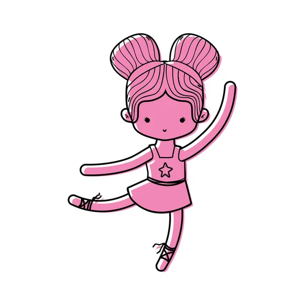 色のプロフェッショナルな服を着て女の子練習バレエ ベクトル図 — ストックベクタ