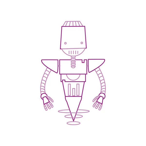 Robot Technologie Ligne Couleur Avec Illustration Vectorielle Robotique Corps Machine — Image vectorielle