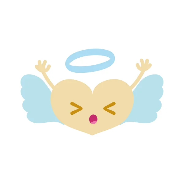 両手をカラフルな眠っている心の天使可愛いベクトル イラスト — ストックベクタ