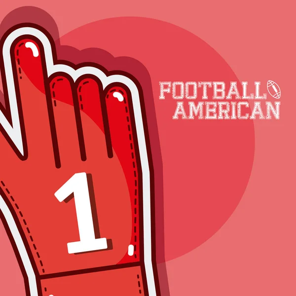 American Football Fan Handschuh Vektor Illustration Grafik Design — Stockvektor