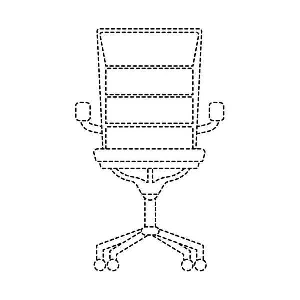 Gepunktete Form Stuhl Bürostil Objekt Design Vektor Illustration — Stockvektor