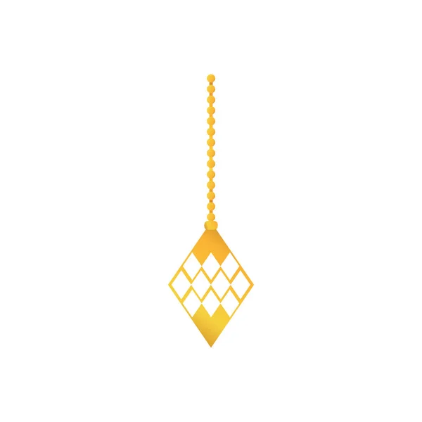Gold Diamond Hanging Merry Christmas Decoration Vector Illustration — Stock Vector